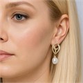 Серьги ювелирная бижутерия коллекция "Дубай" покрытие: позолота, вставка: исск.жемчуг и фианиты, арт.314.671 314.671