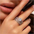Комплект из двух раздельных колец 19 р Каталог >> Бижутерия >> Ювелирная бижутерия, покрытие посеребрение, вставка: фианиты, цвет: прозрачный, арт.219.435-19 219.435-19