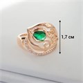Кольцо широкое 19 р Каталог >> Бижутерия >> Ювелирная бижутерия Дубайское золото покрытие позолота, вставка: фианиты, цвет: зеленый, арт.314.624-19 314.624-19