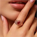 Кольцо с камнем 18 р Каталог >> Бижутерия >> Ювелирная бижутерия Дубайское золото покрытие позолота, вставка: фианит, цвет: малиновый, арт.314.609-18 314.609-18