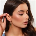 Серьги длинные подвески Каталог >> Бижутерия >> Ювелирная бижутерия коллекция "Дубай", покрытие позолота, вставка: фианиты, цвет: зеленый, арт.215.316 215.316