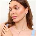 Комплект ювелирной бижутерии коллекция "Дубай" серьги, кулон и кольцо 20 р, покрытие позолота, вставка: фианиты, цвет: прозрачный, арт.213.837-20 213.837-20