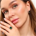 Комплект ювелирной бижутерии коллекция "Дубай" серьги и кольцо 18 р, покрытие позолота, вставка: фианиты, цвет: разноцветный, арт.213.838-18 213.838-18