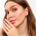 Комплект ювелирной бижутерии Итальянское золото (покрытие желтое 14к) серьги и кольцо 18 р, вставка: фианиты, цвет: прозрачный, арт.313.400-18 313.400-18