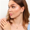 Комплект ювелирной бижутерии Итальянское золото (покрытие желтое 14к) серьги, кулон и кольцо 20 р, вставка: фианиты, цвет: прозрачный, арт.314.587-20 314.587-20