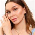 Комплект ювелирной бижутерии Итальянское золото (покрытие желтое 14к) в форме дорожки серьги, кулон и кольцо 17 р, вставка: фианиты, цвет: прозрачный, арт.314.578-17 314.578-17