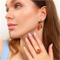 Комплект Каталог >> Бижутерия >> Ювелирная бижутерия коллекция  "Дубай" серьги и кольцо 20 р, покрытие: позолота, вставка: искусственный янтарь, арт.314.561-20 314.561-20