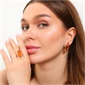Комплект Каталог >> Бижутерия >> Ювелирная бижутерия коллекция  "Дубай" серьги и кольцо 18 р, покрытие: позолота, вставка: искусственный янтарь, арт.314.555-18 314.555-18