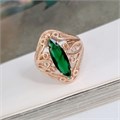 Кольцо 20 р с крупным камнем Каталог >> Бижутерия >> Ювелирная бижутерия коллекция  "Дубай" покрытие: позолота, вставка: фианит, цвет: зеленый, арт.314.520-20 314.520-20