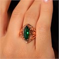 Кольцо 21 р с крупным камнем Каталог >> Бижутерия >> Ювелирная бижутерия коллекция  "Дубай" покрытие: позолота, вставка: фианит, цвет: зеленый, арт.314.519-21 314.519-21