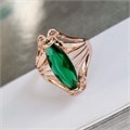 Кольцо 20 р с крупным камнем Каталог >> Бижутерия >> Ювелирная бижутерия коллекция  "Дубай" покрытие: позолота, вставка: фианит, цвет: зеленый, арт.314.476-20 314.476-20