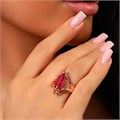 Кольцо 20 р с крупным камнем Каталог >> Бижутерия >> Ювелирная бижутерия коллекция  "Дубай" покрытие: позолота, вставка: фианит, цвет: малиновый, арт.314.477-20 314.477-20