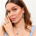 Крупный комплект ювелирной бижутерии коллекция серьги, кулон и кольцо 19 р, покрытие: посеребрение, арт.213.823-19 213.823-19