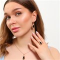 Комплект Каталог >> Бижутерия >> Ювелирная бижутерия крупный коллекция "Дубай" серьги, кулон и кольцо 18 р, покрытие: позолота, вставка: фианиты, цвет: черный, арт.213.796-18 213.796-18