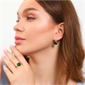 Комплект Каталог >> Бижутерия >> Ювелирная бижутерия с квадратным камнем коллекция  "Дубай" серьги и кольцо 20 р, покрытие: позолота, вставка: фианиты, цвет: прозрачный и зеленый, арт.213.788-20 213.788-20