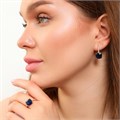 Комплект Каталог >> Бижутерия >> Ювелирная бижутерия с квадратным камнем коллекция  "Дубай" серьги и кольцо 20 р, покрытие: позолота, вставка: фианиты, цвет: прозрачный и синий, арт.213.787-20 213.787-20