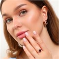 Комплект Каталог >> Бижутерия >> Ювелирная бижутерия коллекция  "Дубай" серьги и кольцо 20 р, покрытие: позолота, вставка: фианиты, цвет: прозрачный и фиолетовый, арт.213.781-20 213.781-20