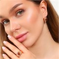 Комплект Каталог >> Бижутерия >> Ювелирная бижутерия с крупным камнем коллекция  "Дубай" серьги и кольцо 19 р, покрытие: позолота, вставка: фианиты, искусственный янтарь, блестящий глиттер, цвет: прозрачный и янтарный, арт.2 213.780-19