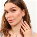 Комплект Каталог >> Бижутерия >> Ювелирная бижутерия коллекция  "Дубай" серьги, кулон и кольцо 18 р, покрытие: позолота, вставка: фианиты, цвет: прозрачный и фиолетовый, арт.213.774-18 213.774-18