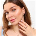 Комплект в форме сердца Каталог >> Бижутерия >> Ювелирная бижутерия коллекция  "Дубай" серьги, кулон и кольцо 19 р, покрытие: позолота, вставка: фианиты, цвет: прозрачный и песочный, арт.213.772-19 213.772-19