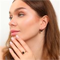 Комплект в форме цветов Каталог >> Бижутерия >> Ювелирная бижутерия коллекция  "Дубай" серьги и кольцо разъемное, покрытие: позолота, вставка: фианиты, цвет: черный, арт.213.768 213.768