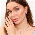 Комплект в форме сердца Каталог >> Бижутерия >> Ювелирная бижутерия коллекция  "Дубай" серьги и кольцо 19 р, покрытие: позолота, вставка: фианиты, цвет: прозрачный, арт.213.769-19 213.769-19