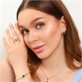 Комплект Каталог >> Бижутерия >> Ювелирная бижутерия коллекция  "Дубай" серьги,кулон, браслет и кольцо 17 р, покрытие: позолота, вставка: фианиты, цвет: прозрачный и зеленый, арт.213.755-17 213.755-17