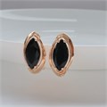 Серьги с крупным камнем Каталог >> Бижутерия >> Ювелирная бижутерия коллекция "Дубай" покрытие: позолота, вставка: фианиты, цвет: черный, арт.314.376 314.376
