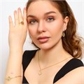 Комплект ювелирной бижутерии Итальянское золото (покрытие желтое 14к) в форме клевера, серьги, кулон, браслет и кольцо 18 р, арт.213.730-18 213.730-18