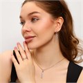 Комплект ювелирной бижутерии Дубайское золото с покрытием позолотой, серьги, кулон и кольцо 18 р, вставка: фианиты, цвет: прозрачный, арт.216.341-18 216.341-18
