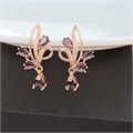 Серьги цветы Каталог >> Бижутерия >> Ювелирная бижутерия коллекция "Дубай" позолота, вставка: фианиты, цвет: фиолетовый, арт.314.336 314.336