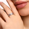 Кольцо с камнем, покрытие посеребрение, вставка: фианиты, цвет: прозрачный, 18 р, арт.215.286-18 215.286-18