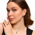 Комплект ювелирной бижутерии Дубайское золото  с покрытием позолотой 18К, серьги, кулон и кольцо 18 р, вставка: фианиты, цвет: зеленый, арт.215.272-18 215.272-18
