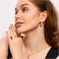 Комплект ювелирной бижутерии коллекция "Дубай" серьги, кулон и кольцо 19 р, покрытие позолота, вставка: фианиты, цвет: розовый, арт.213.696-19 213.696-19