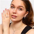 Комплект ювелирной бижутерии серьги, кулон и кольцо 18 р, покрытие: посеребрение, вставка: фианит, цвет: прозрачный, арт.213.681-18 213.681-18