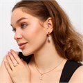 Комплект ювелирной бижутерии Дубайское золото серьги, кулон и кольцо 19 р, покрытие позолота, вставка: фианиты, цвет: прозрачный, арт.213.651-19 213.651-19