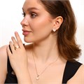 Комплект ювелирной бижутерии Итальянское золото (покрытие желтое 14к) в форме сердца, серьги, кулон на цепочке и кольцо разъемное, вставка: перламутр, арт.213.424 213.424