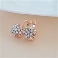 Серьги цветы Каталог >> Бижутерия >> Ювелирная бижутерия коллекция "Дубай", покрытие позолота, вставка: фианиты, цвет: прозрачный, арт.213.566 213.566
