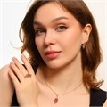 Комплект ювелирной бижутерии коллекция "Дубай" серьги, кулон и кольцо 19 р, покрытие позолота, вставка: фианиты, цвет: фиолетовый, арт.213.531-19 213.531-19