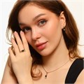 Комплект ювелирной бижутерии коллекция "Дубай"  серьги, кулон и кольцо 19 р, покрытие позолота, вставка: фианиты, цвет: зеленый и прозрачный, арт.213.519-19 213.519-19