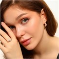 Комплект ювелирной бижутерии коллекция "Дубай"  серьги и кольцо 18 р, покрытие позолота, вставка: фианиты, цвет: прозрачный, арт.213.516-18 213.516-18