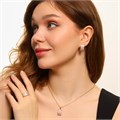 Комплект ювелирной бижутерии коллекция "Дубай" серьги, кулон и кольцо 19 р покрытие позолота, вставка: фианиты, цвет: прозрачный, арт.213.498-19 213.498-19