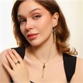 Комплект ювелирной бижутерии Итальянское золото (покрытие желтое 14к) в форме гепарда серьги, кулон и кольцо разъемное, вставка: цветная черная эмаль, арт.213.453 213.453