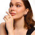 Комплект ювелирной бижутерии коллекция "Дубай" серьги и кольцо 19 р, покрытие позолота, вставка: фианиты, цвет: прозрачный, арт.314.316-19 314.316-19