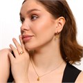 Комплект ювелирной бижутерии Дубайское золото: серьги, кулон и кольцо 19 р, с покрытием позолотой, вставка: фианит, цвет: желтый, арт.314.317-19 314.317-19