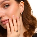 Комплект ювелирной бижутерии коллекция "Дубай" серьги и кольцо 17 р, покрытие позолота, вставка: фианиты, цвет: черный, арт.314.314-17 314.314-17