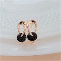 Серьги Каталог >> Бижутерия >> Ювелирная бижутерия коллекция "Дубай" покрытие позолота, вставка: фианиты, цвет: черный, арт.314.305 314.305
