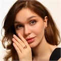 Комплект ювелирной бижутерии коллекция "Дубай" серьги и кольцо 17 р, покрытие позолота, вставка: фианиты, арт.314.279-17 314.279-17