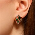 Серьги Каталог >> Бижутерия >> Ювелирная бижутерия коллекция "Дубай" покрытие позолота, вставка: фианиты, цвет: зеленый, арт.314.268 314.268