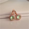 Серьги с круглым камнем Каталог >> Бижутерия >> Ювелирная бижутерия коллекция "Дубай" покрытие позолота, вставка: фианиты, цвет: светло-зеленый, арт.314.234 314.234
